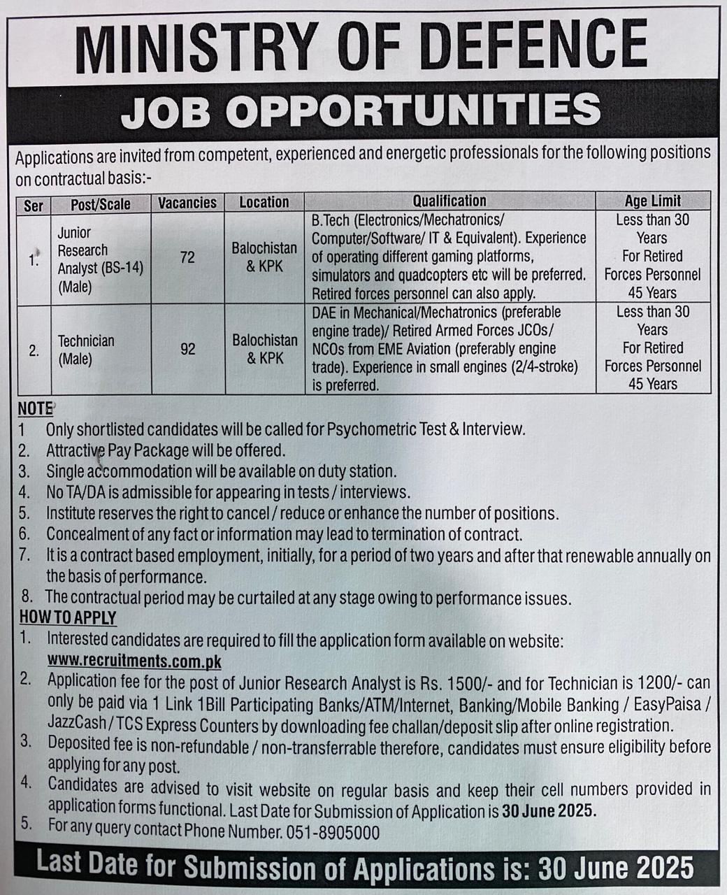 ministry of defence jobs